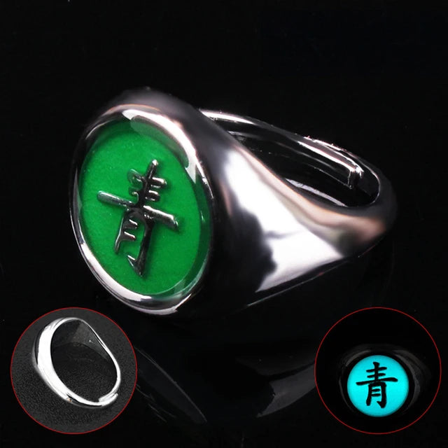 Japanese Anime Cosplay Luminous Ring Akatsuki Ladies Ring Men's Ring Accessories Props Finger Decoration Anillos Akatsuki Itachi