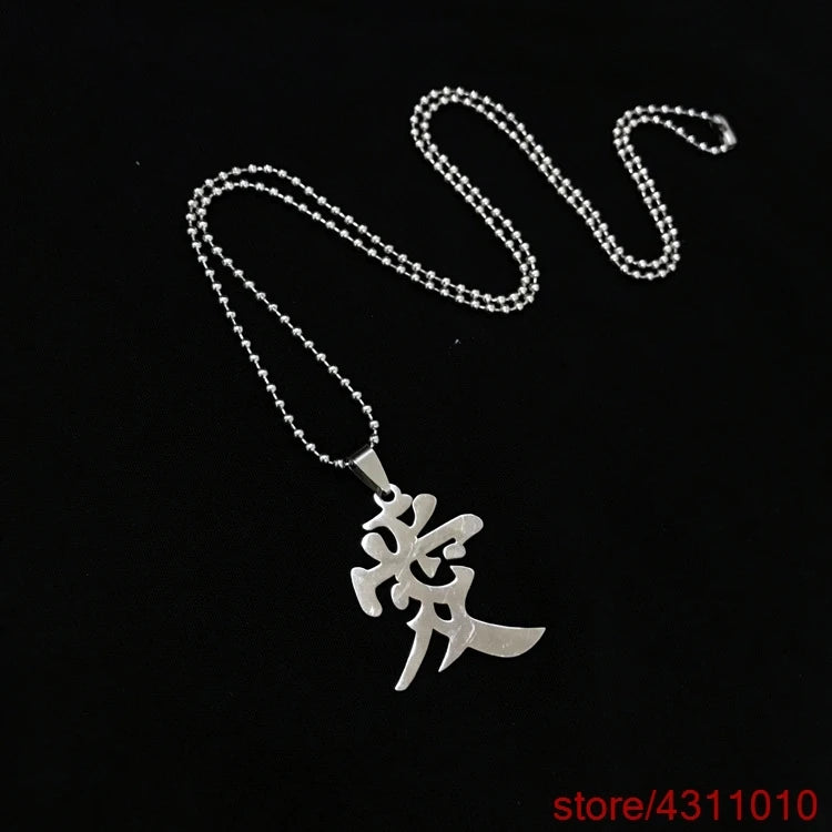 Anime Necklace Metal Gaara Gourd Love stainless steel Pendant Cosplay fashion korean hiphop couple choker necklace women men