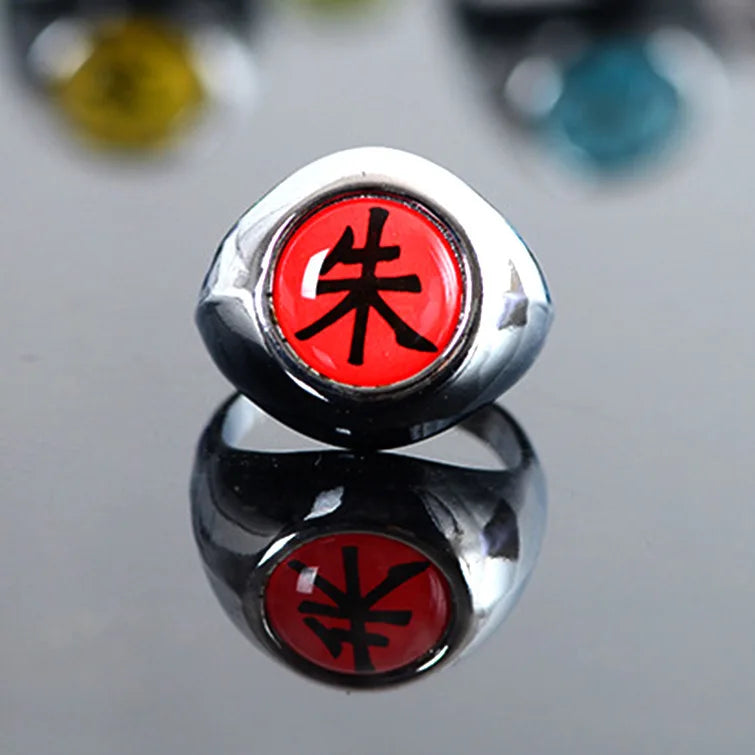 Japanese Anime Cosplay Luminous Ring Akatsuki Ladies Ring Men's Ring Accessories Props Finger Decoration Anillos Akatsuki Itachi