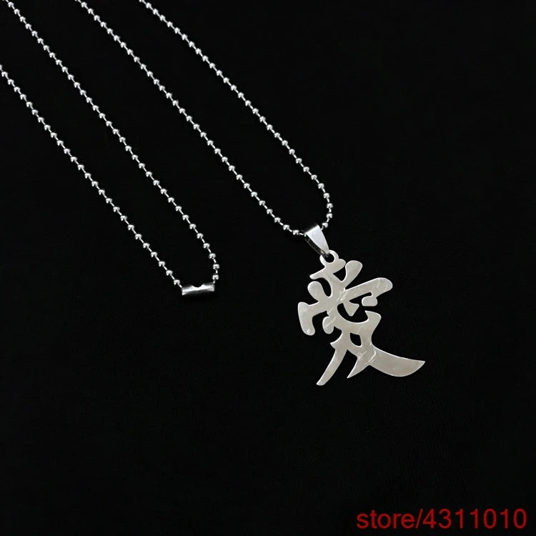 Anime Necklace Metal Gaara Gourd Love stainless steel Pendant Cosplay fashion korean hiphop couple choker necklace women men