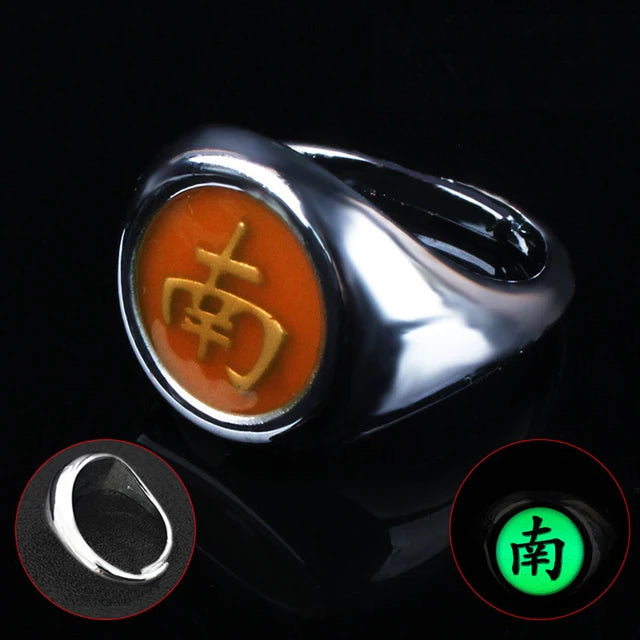 Japanese Anime Cosplay Luminous Ring Akatsuki Ladies Ring Men's Ring Accessories Props Finger Decoration Anillos Akatsuki Itachi