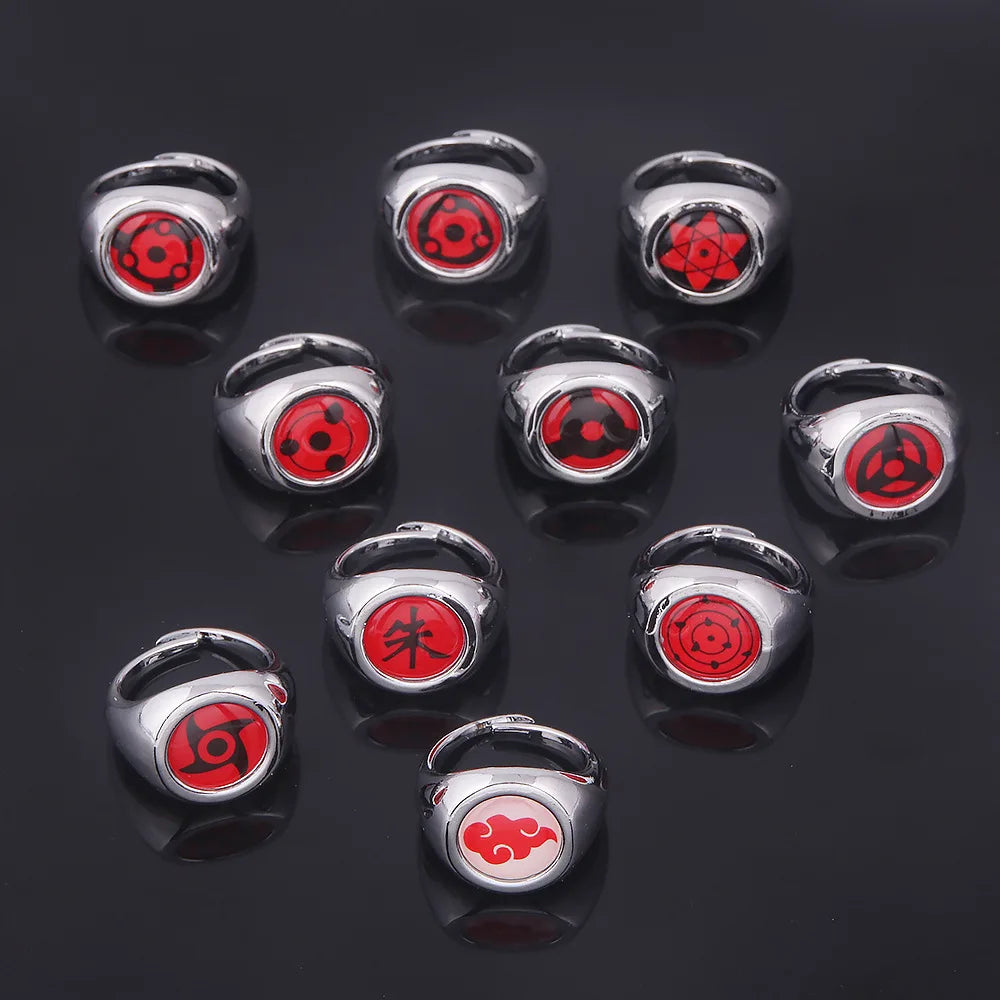 Japanese Anime Cosplay Ring Akatsuki Ladies Ring Men's Ring Accessories Props Finger Decoration Anillos Akatsuki Itachi