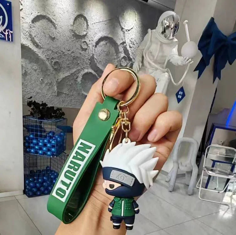 New Naruto Anime Figures Naruto Sasuke Kakashi Itachi Jiraiya PVC Keychain Bag Keyring Accessory Kids Toys Birthday Fans Gifts