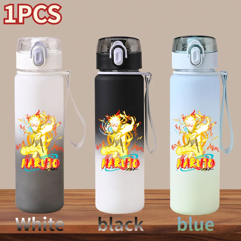 NARUTO 560ML Large Capacity Children Water Cup Portable Plastic Outdoor Sports Aldults Drinking Water Bottle Anime Uchiha Sasuke