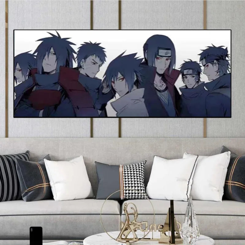 Naruto Family Portrait Decoration Painting Organized By Naruto Sasuke Xiao for Hanging Paintings Kid's Bedroom Bedside Mural