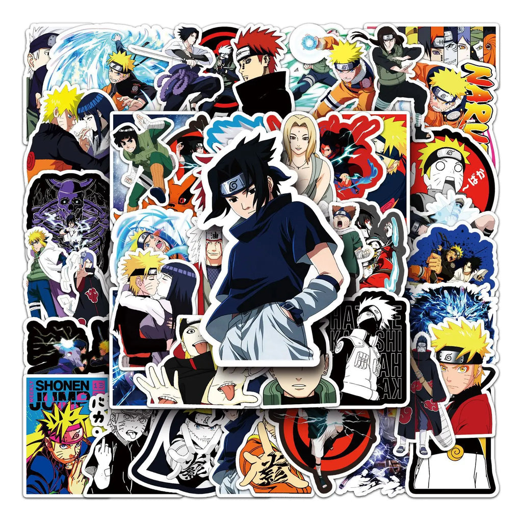 50 Pcs Naruto Shippūden Sasuke Naruto Kakashi Anime Cartoon Sticker DIY Graffiti Notebook Skateboard Waterproof Decor Toys Gift