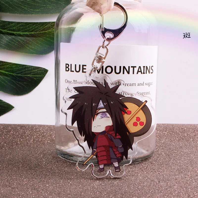 Anime Akatsuki Keychain Uzumaki Gaara Uchiha Sasuke Senju Hashirama Pain Jiraiya Acrylic Key Chains Pendant Figure Toys Gifts