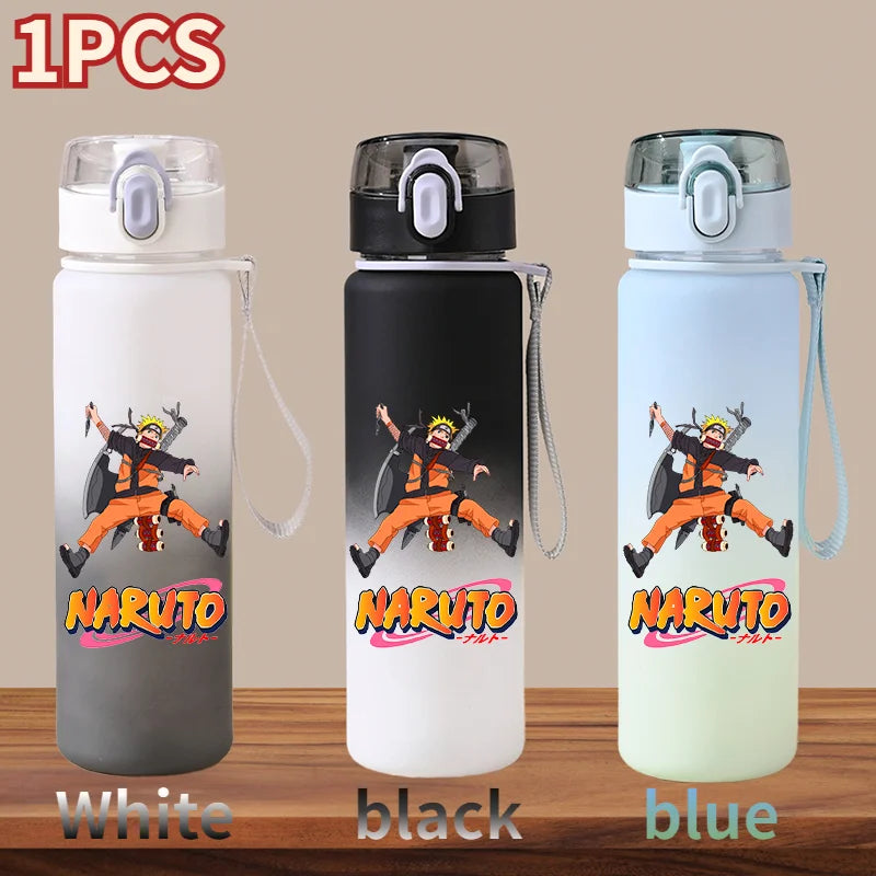 NARUTO 560ML Large Capacity Children Water Cup Portable Plastic Outdoor Sports Aldults Drinking Water Bottle Anime Uchiha Sasuke