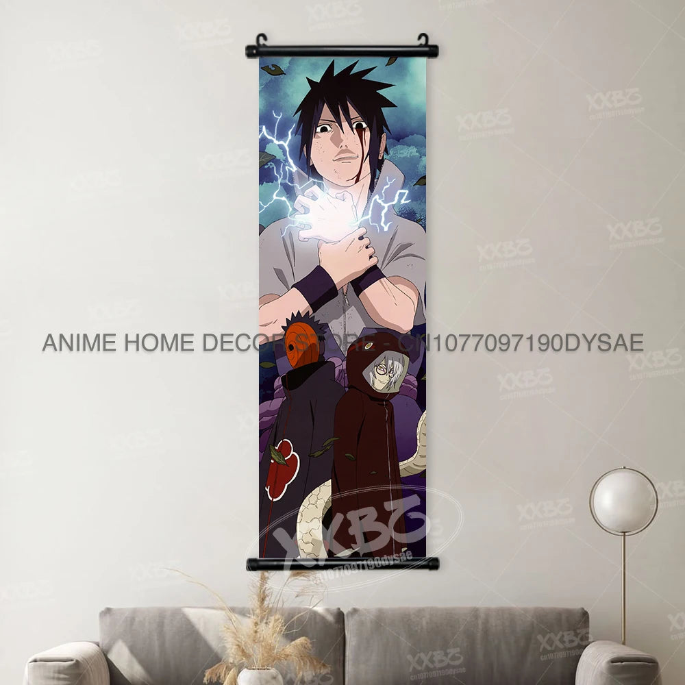 Naruto Posters Scroll Wall Decor Uchiha Itachi Home Pictures Haruno Sakura Anime Hanging Nara Shikamaru Art Paintings Orochimaru