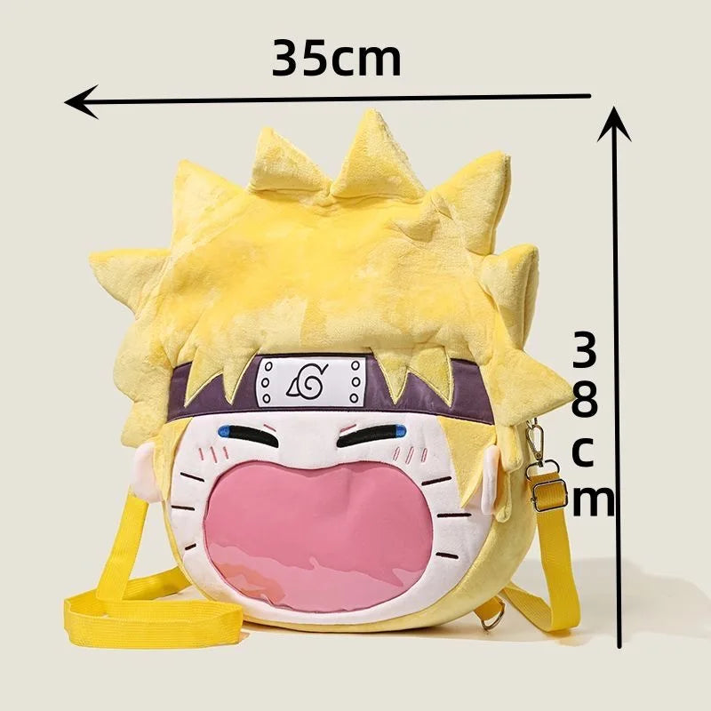 NARUTO Uzumaki Naruto Anime Plush Backpack Kindergarten Backpack Transparent Itabag Couples' Birthday Gifts Children's Toys
