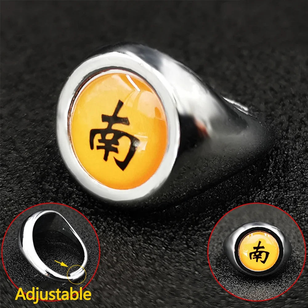Bandai Naruto Akatsuki Rings Headbands Anime Figure Itachi Cosplay Ring Accessories Props Jewerly Christmas Party Gifts