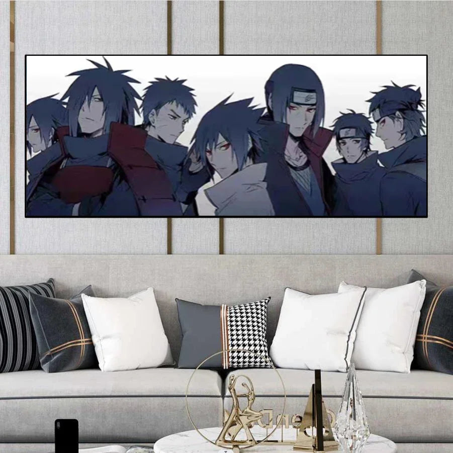 Naruto Family Portrait Decoration Painting Organized By Naruto Sasuke Xiao for Hanging Paintings Kid's Bedroom Bedside Mural