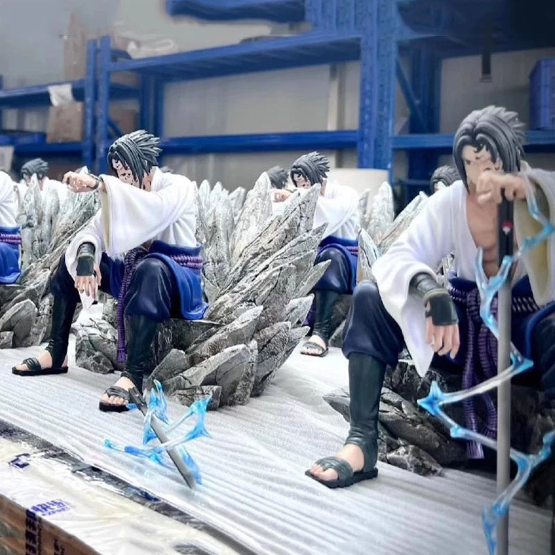 Naruto Uchiha Sasuke Figures Mantra Seal Sitting Uchiha Sasuke Action Figures 18cm PVC Anime Collection Model Toys Gifts