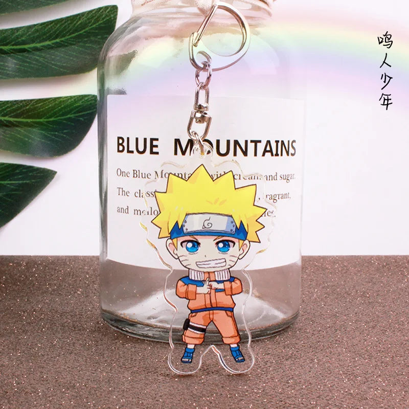 Anime Akatsuki Keychain Uzumaki Gaara Uchiha Sasuke Senju Hashirama Pain Jiraiya Acrylic Key Chains Pendant Figure Toys Gifts