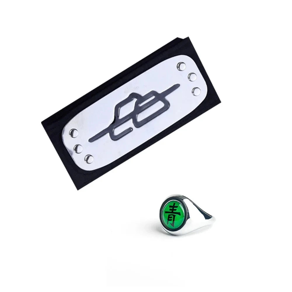 Bandai Naruto Akatsuki Rings Headbands Anime Figure Itachi Cosplay Ring Accessories Props Jewerly Christmas Party Gifts
