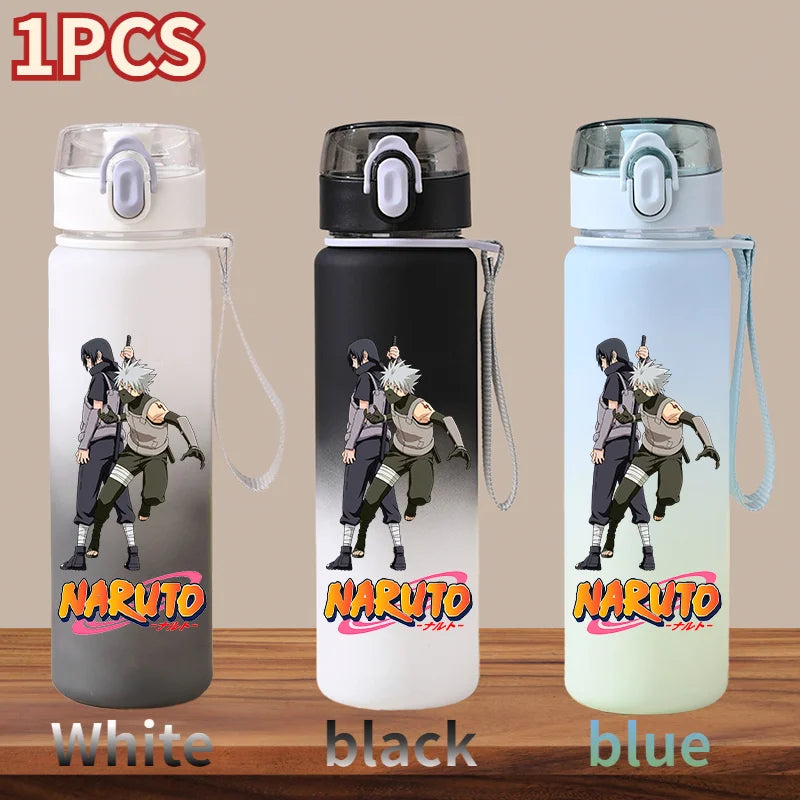 NARUTO 560ML Large Capacity Children Water Cup Portable Plastic Outdoor Sports Aldults Drinking Water Bottle Anime Uchiha Sasuke
