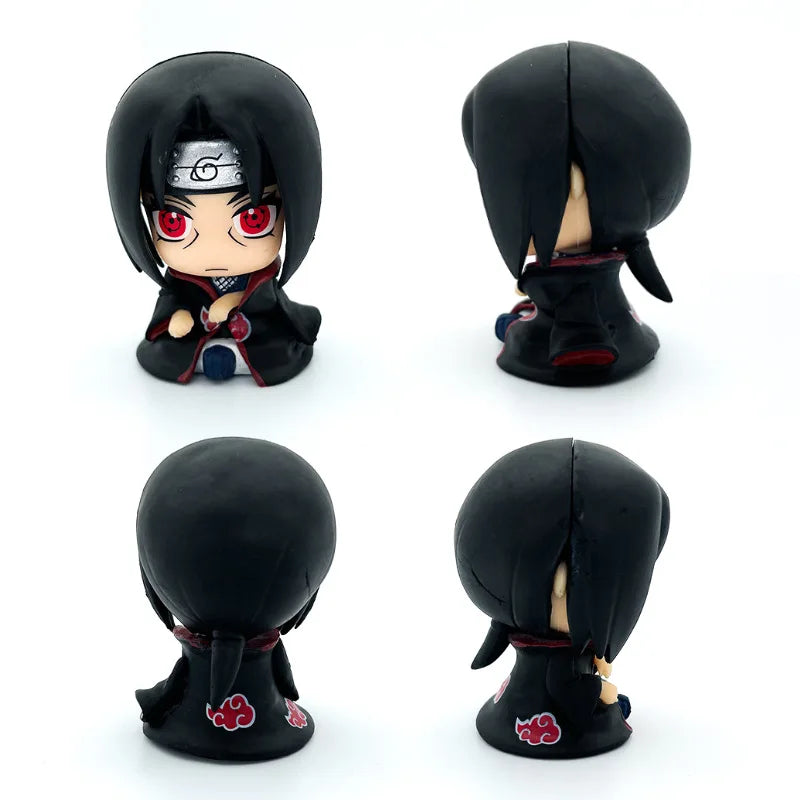 9cm Naruto Anime Figure Kakashi Naruto Action Figure Q Version Kawaii Sasuke Itachi Figurine Car Decoration Collection Model Toy