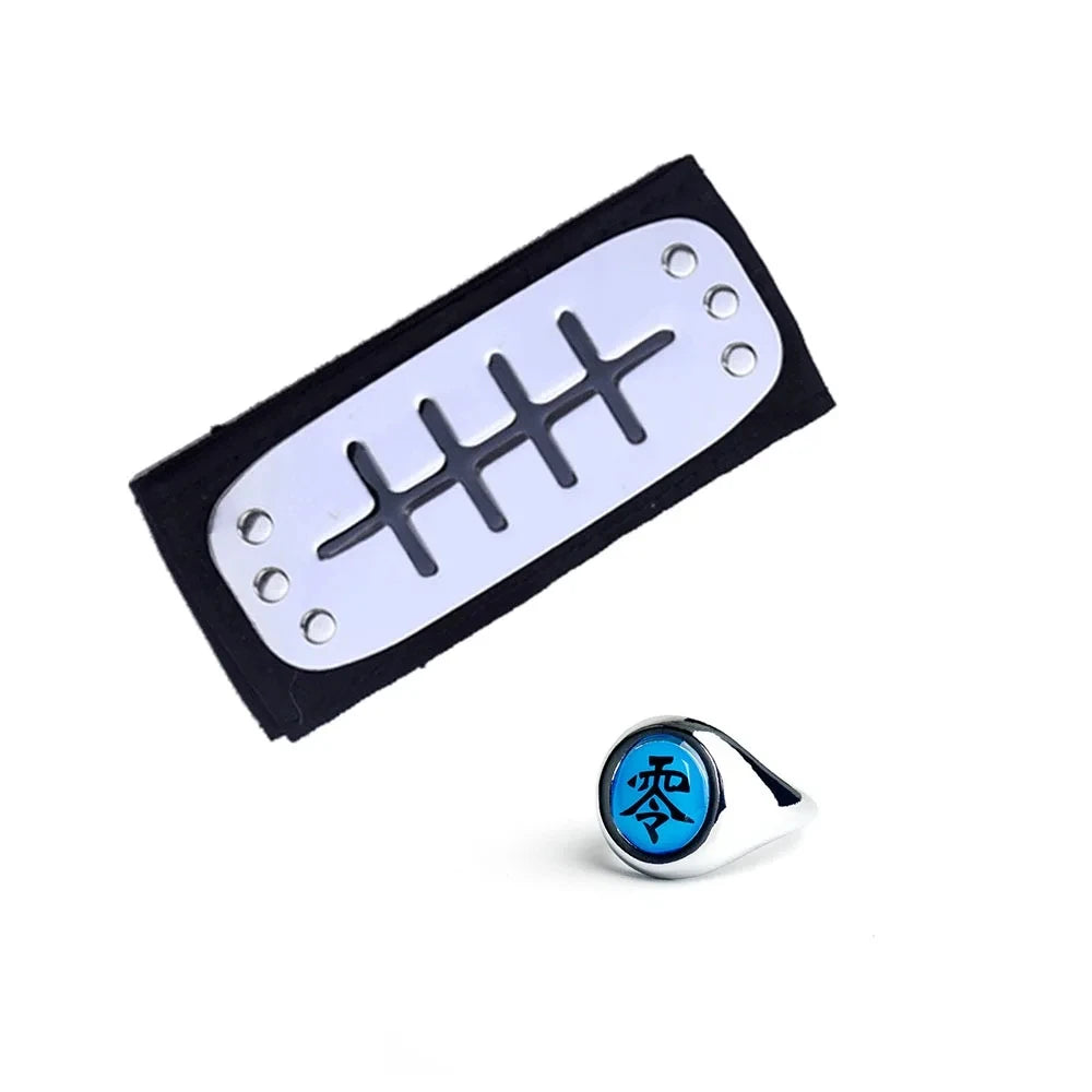 Bandai Naruto Akatsuki Rings Headbands Anime Figure Itachi Cosplay Ring Accessories Props Jewerly Christmas Party Gifts