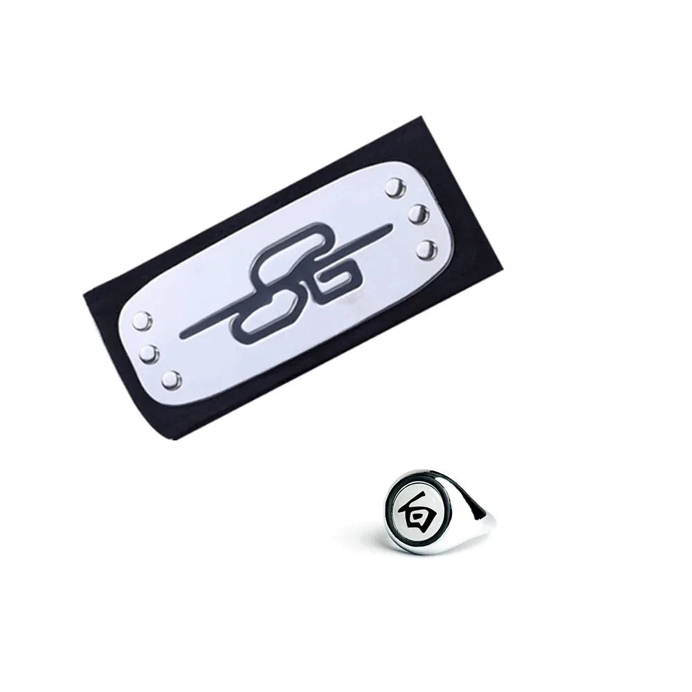 Bandai Naruto Akatsuki Rings Headbands Anime Figure Itachi Cosplay Ring Accessories Props Jewerly Christmas Party Gifts