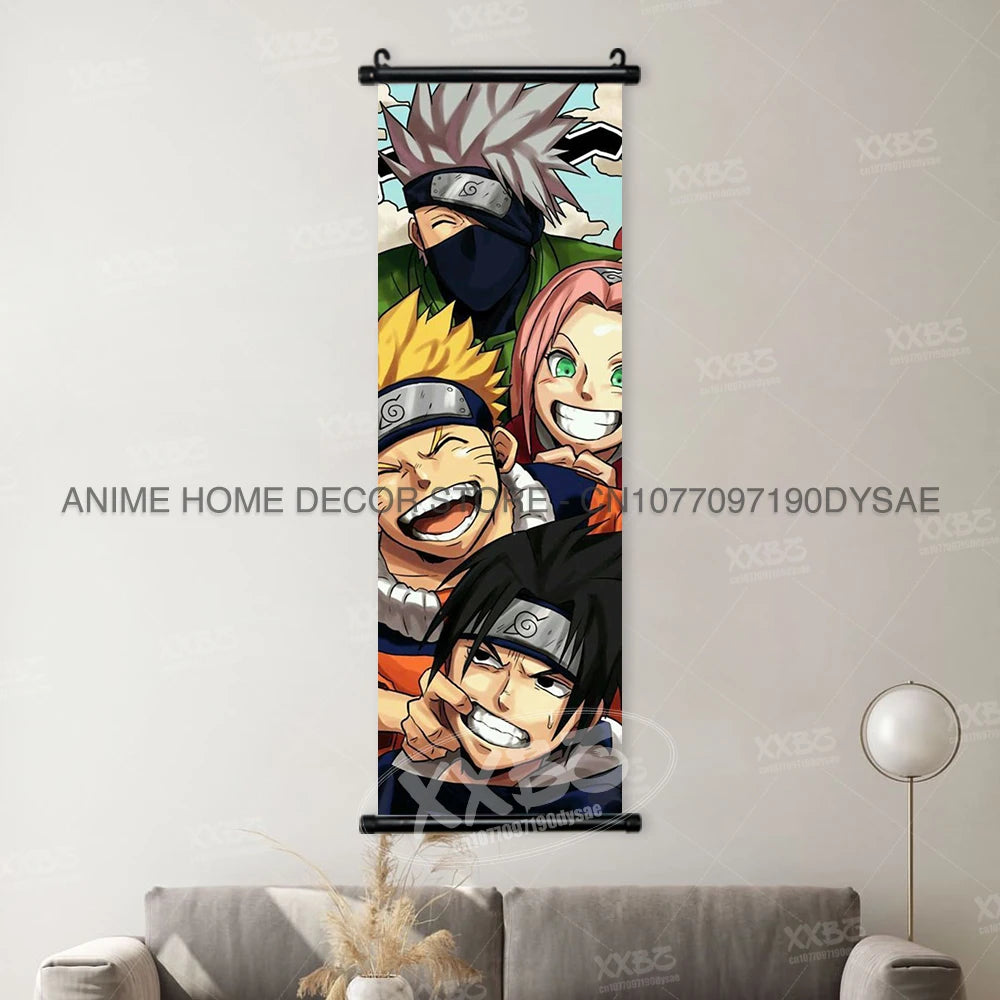 Naruto Posters Scroll Wall Decor Uchiha Itachi Home Pictures Haruno Sakura Anime Hanging Nara Shikamaru Art Paintings Orochimaru