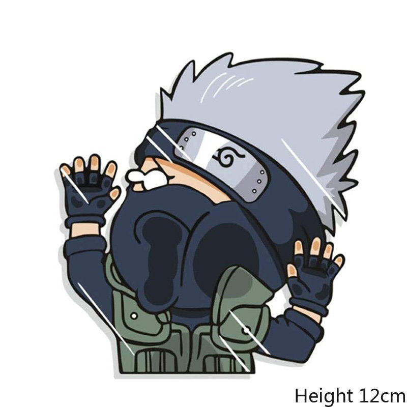 Anime Naruto Stickers Funny Sasuke Peek Window Stickers Laptop Decals Waterproof Car Stickers Personality Anime Stickers