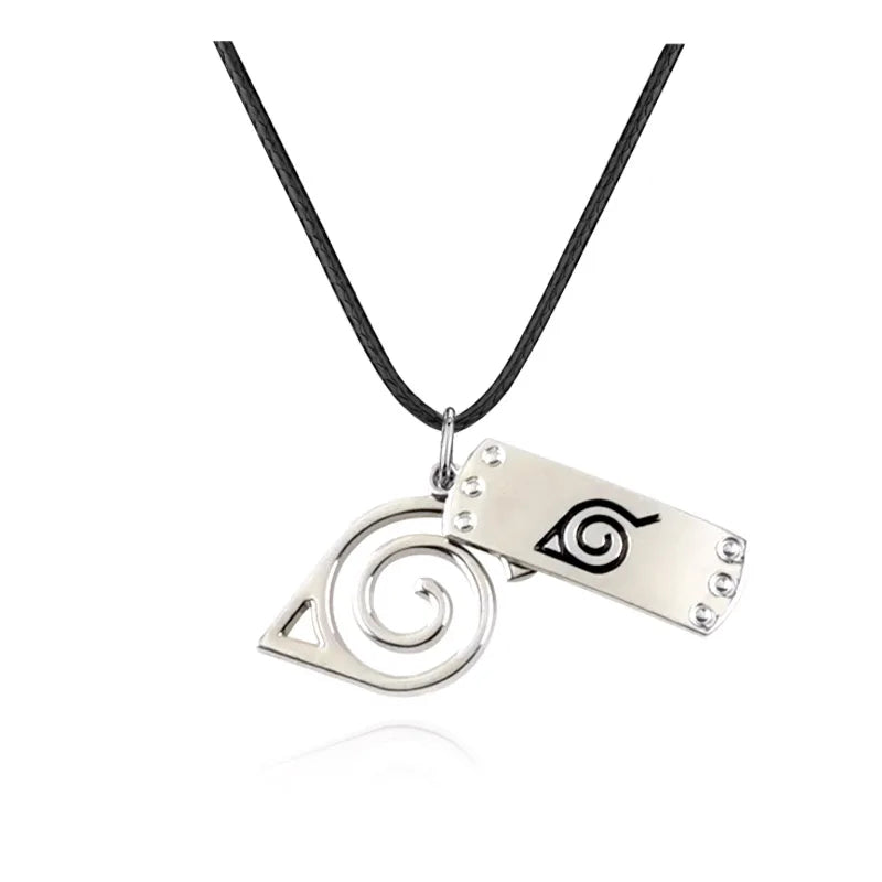 Anime Konoha Leather Necklace Akatsuki Red Cloud Pendant Anime Accessories Cosplay Akatsuki Itachi Cartoon Toys Gifts