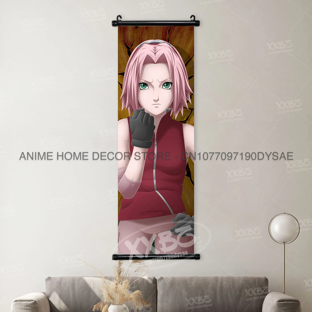 Naruto Posters Scroll Wall Decor Uchiha Itachi Home Pictures Haruno Sakura Anime Hanging Nara Shikamaru Art Paintings Orochimaru