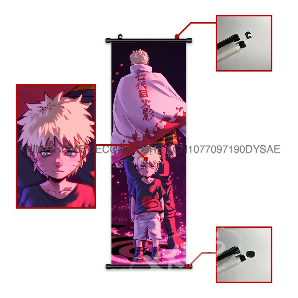Naruto Posters Scroll Wall Decor Uchiha Itachi Home Pictures Haruno Sakura Anime Hanging Nara Shikamaru Art Paintings Orochimaru