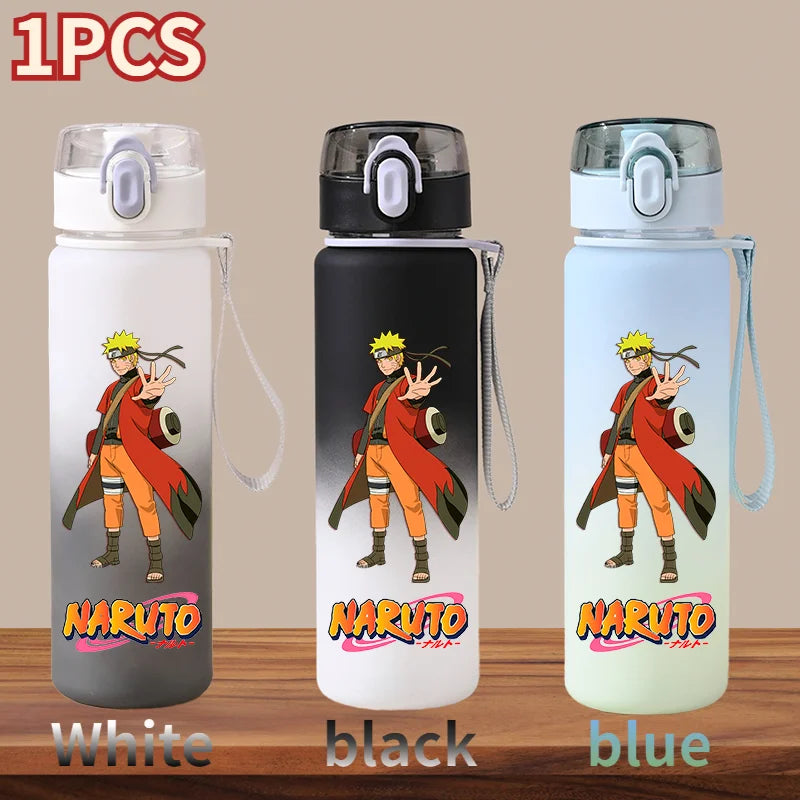 NARUTO 560ML Large Capacity Children Water Cup Portable Plastic Outdoor Sports Aldults Drinking Water Bottle Anime Uchiha Sasuke