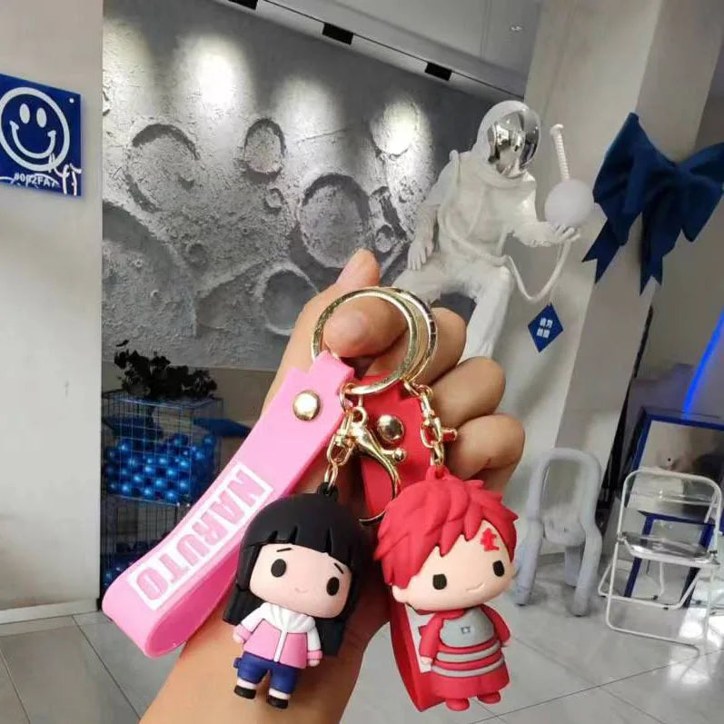 New Naruto Anime Figures Naruto Sasuke Kakashi Itachi Jiraiya PVC Keychain Bag Keyring Accessory Kids Toys Birthday Fans Gifts