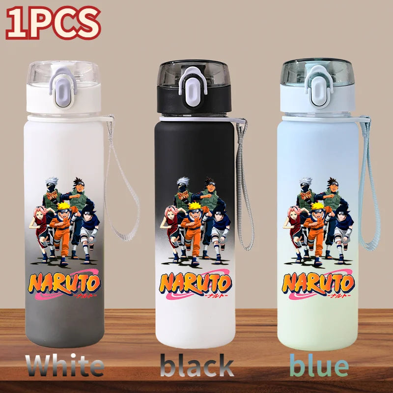 NARUTO 560ML Large Capacity Children Water Cup Portable Plastic Outdoor Sports Aldults Drinking Water Bottle Anime Uchiha Sasuke