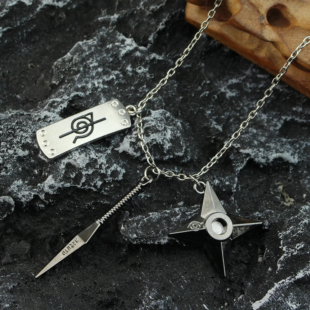 Anime Konoha Leather Necklace Akatsuki Red Cloud Pendant Anime Accessories Cosplay Akatsuki Itachi Cartoon Toys Gifts