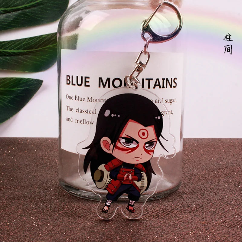 Anime Akatsuki Keychain Uzumaki Gaara Uchiha Sasuke Senju Hashirama Pain Jiraiya Acrylic Key Chains Pendant Figure Toys Gifts