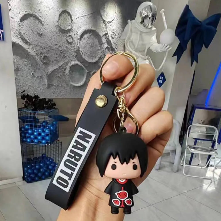 New Naruto Anime Figures Naruto Sasuke Kakashi Itachi Jiraiya PVC Keychain Bag Keyring Accessory Kids Toys Birthday Fans Gifts