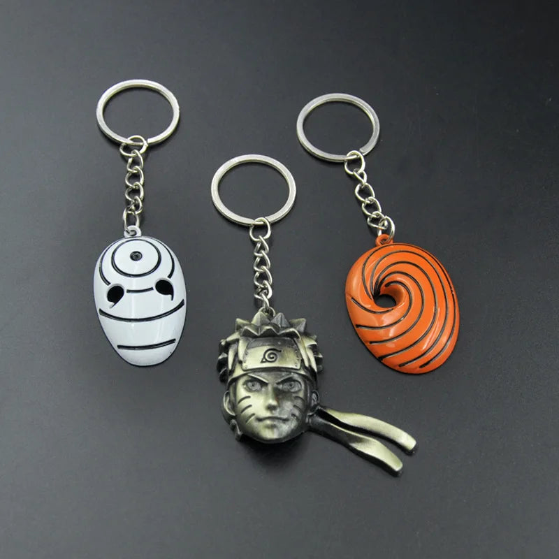 Naruto Anime Keychain Cartoon Uchiha Obito Uchiha Madara Naruto Metal Key Chain Pendant Akatsuki Chaveiro Jewelry Souvenir Gifts