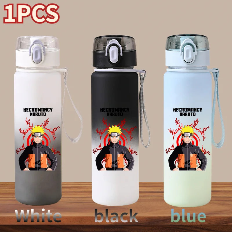 NARUTO 560ML Large Capacity Children Water Cup Portable Plastic Outdoor Sports Aldults Drinking Water Bottle Anime Uchiha Sasuke