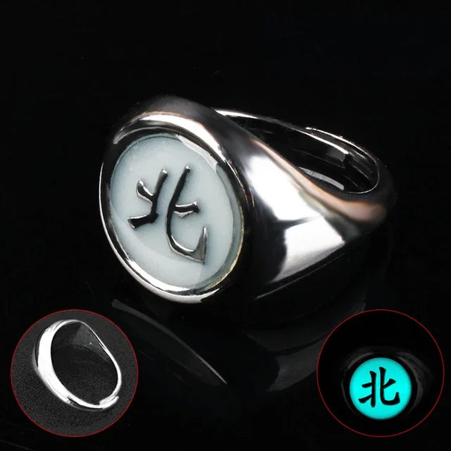 Japanese Anime Cosplay Luminous Ring Akatsuki Ladies Ring Men's Ring Accessories Props Finger Decoration Anillos Akatsuki Itachi