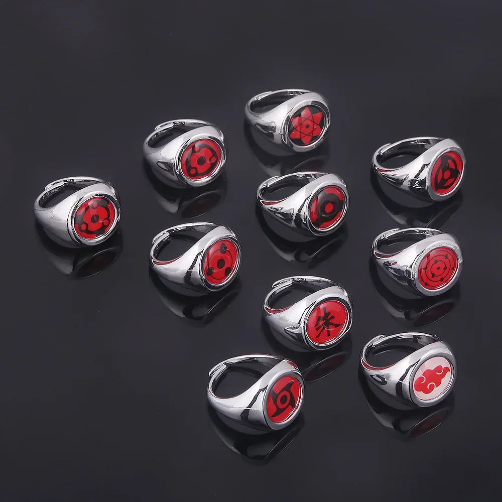 Japanese Anime Cosplay Ring Akatsuki Ladies Ring Men's Ring Accessories Props Finger Decoration Anillos Akatsuki Itachi