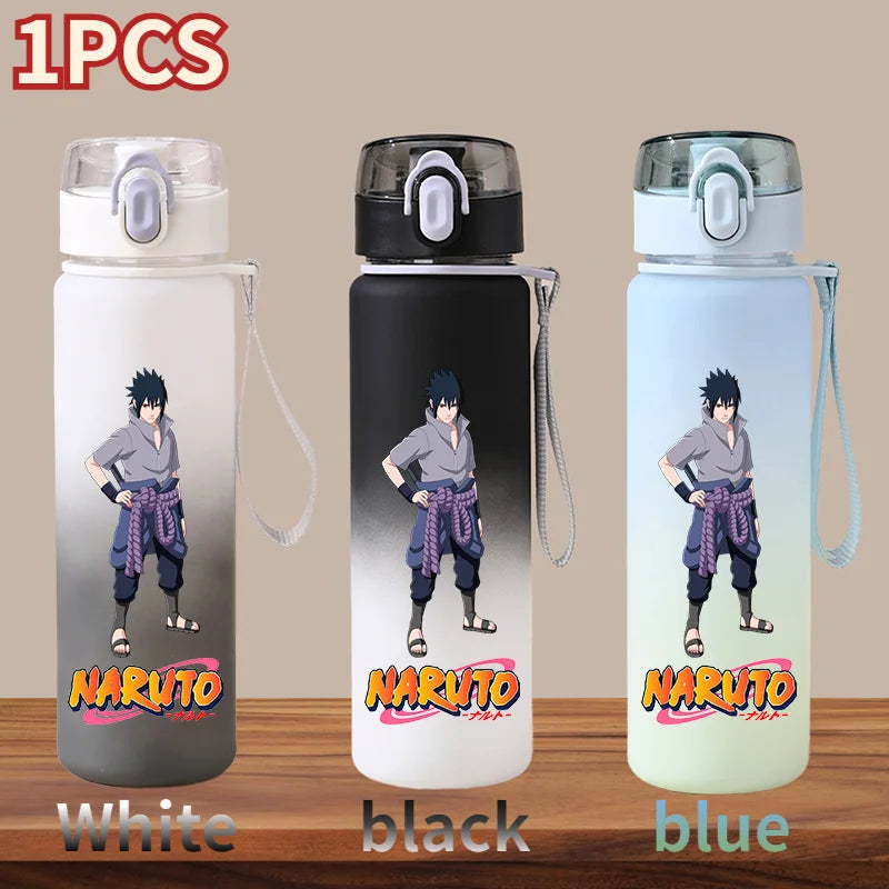 NARUTO 560ML Large Capacity Children Water Cup Portable Plastic Outdoor Sports Aldults Drinking Water Bottle Anime Uchiha Sasuke