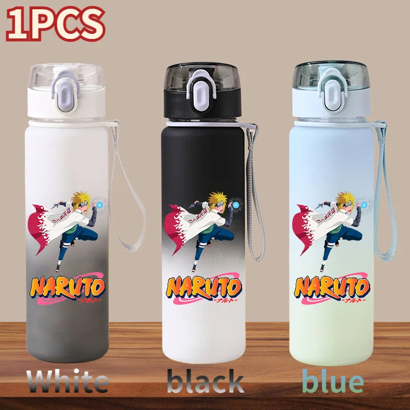 NARUTO 560ML Large Capacity Children Water Cup Portable Plastic Outdoor Sports Aldults Drinking Water Bottle Anime Uchiha Sasuke