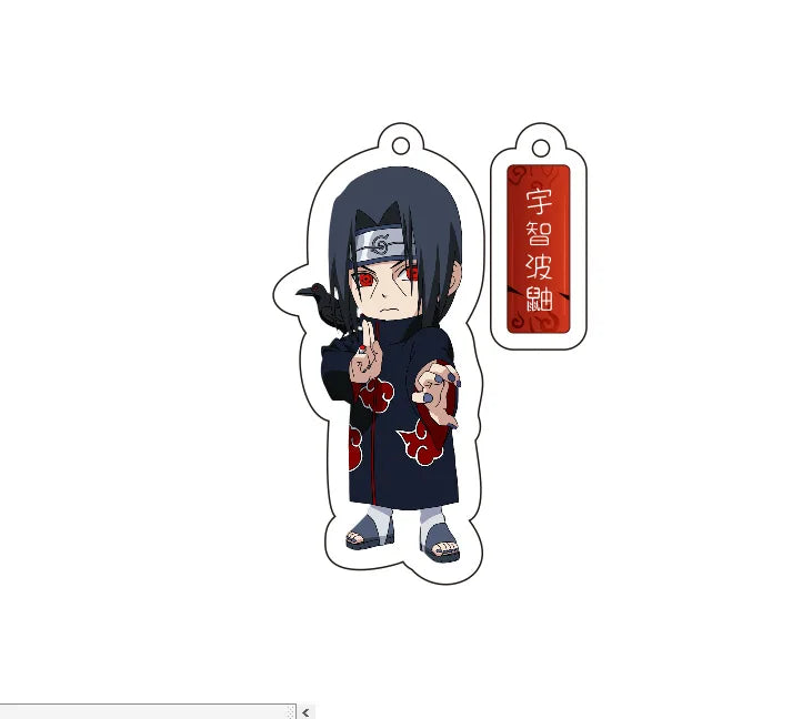 40Style Uzumaki Uchiha Sakura Gaara Obito Itachi Madara Hatake Kakashi Anime Figures Acrylic Keychains Fans Gift