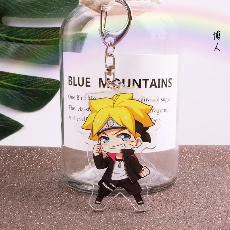 Anime Akatsuki Keychain Uzumaki Gaara Uchiha Sasuke Senju Hashirama Pain Jiraiya Acrylic Key Chains Pendant Figure Toys Gifts