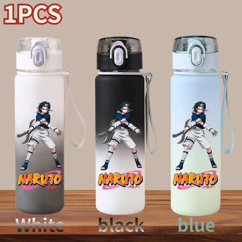 NARUTO 560ML Large Capacity Children Water Cup Portable Plastic Outdoor Sports Aldults Drinking Water Bottle Anime Uchiha Sasuke