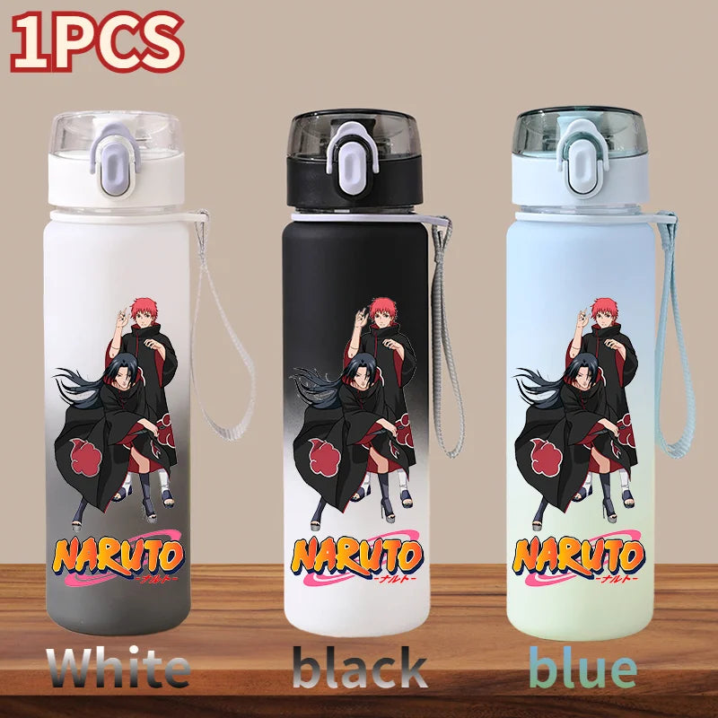 NARUTO 560ML Large Capacity Children Water Cup Portable Plastic Outdoor Sports Aldults Drinking Water Bottle Anime Uchiha Sasuke