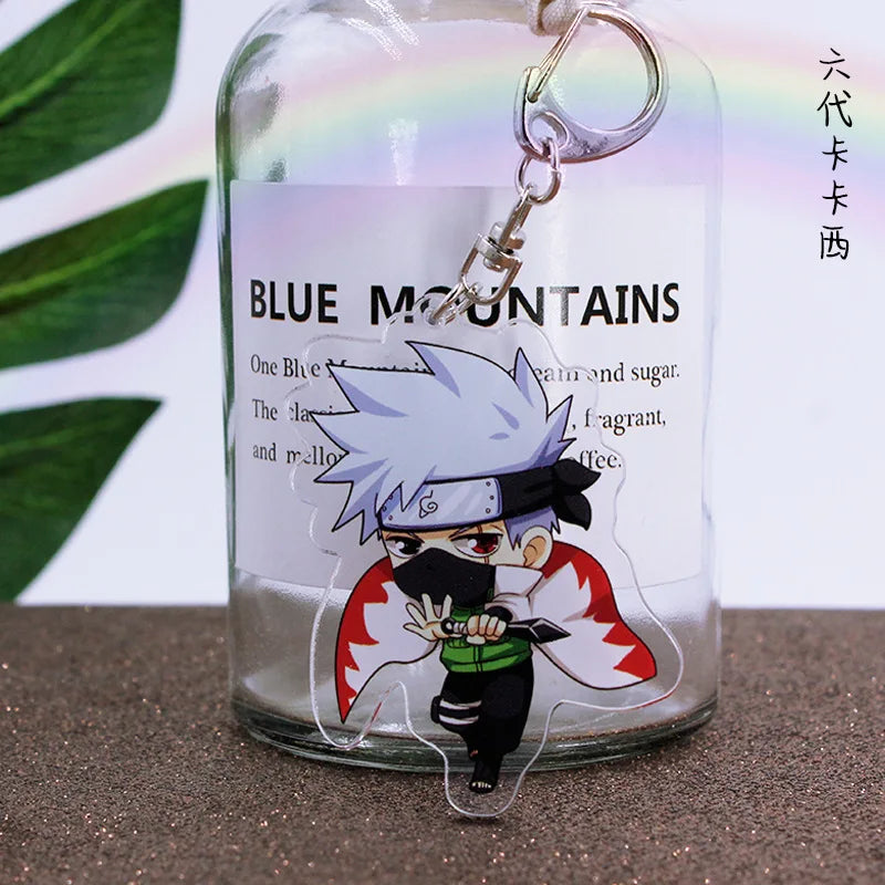 Anime Akatsuki Keychain Uzumaki Gaara Uchiha Sasuke Senju Hashirama Pain Jiraiya Acrylic Key Chains Pendant Figure Toys Gifts