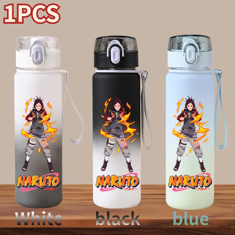 NARUTO 560ML Large Capacity Children Water Cup Portable Plastic Outdoor Sports Aldults Drinking Water Bottle Anime Uchiha Sasuke