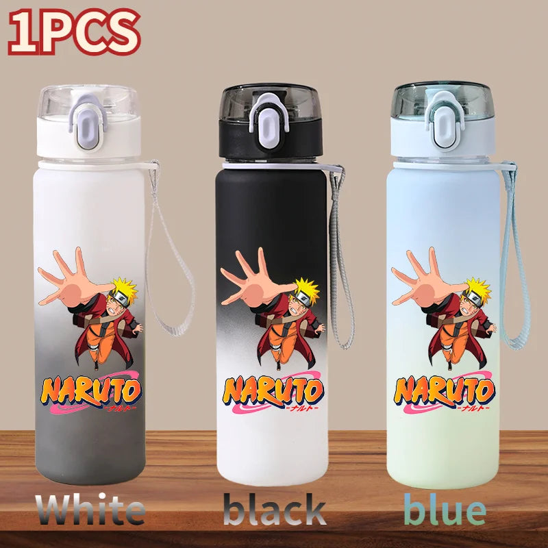 NARUTO 560ML Large Capacity Children Water Cup Portable Plastic Outdoor Sports Aldults Drinking Water Bottle Anime Uchiha Sasuke