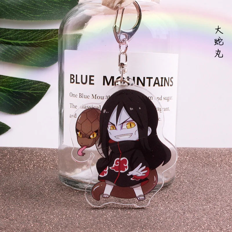 Anime Akatsuki Keychain Uzumaki Gaara Uchiha Sasuke Senju Hashirama Pain Jiraiya Acrylic Key Chains Pendant Figure Toys Gifts
