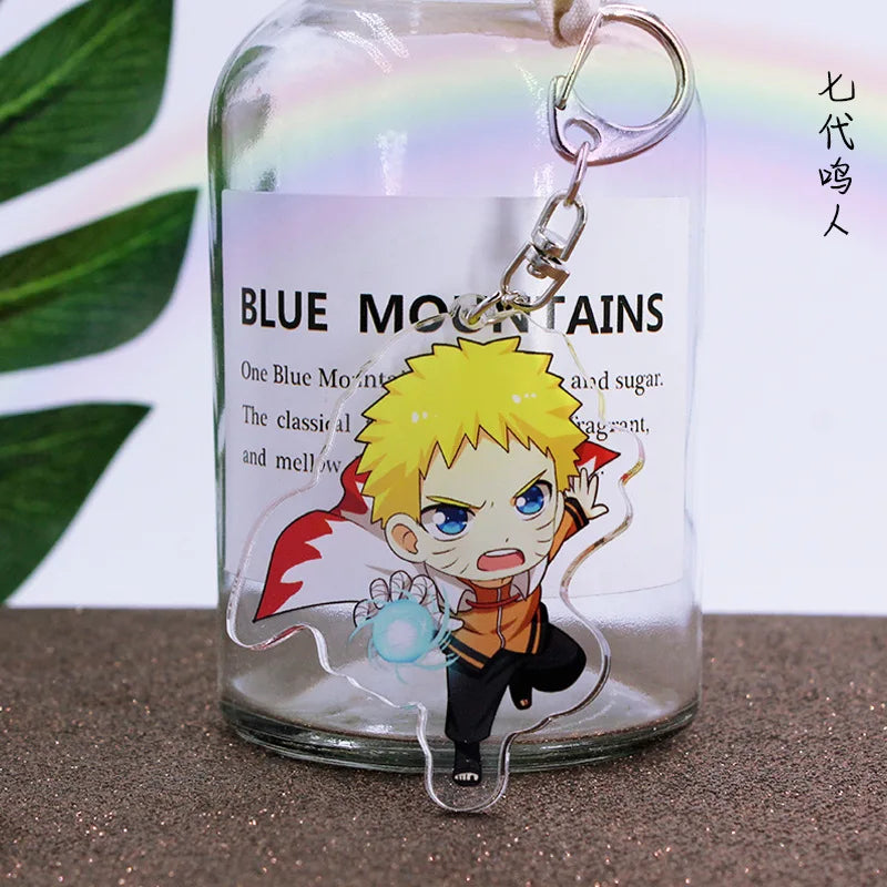 Anime Akatsuki Keychain Uzumaki Gaara Uchiha Sasuke Senju Hashirama Pain Jiraiya Acrylic Key Chains Pendant Figure Toys Gifts