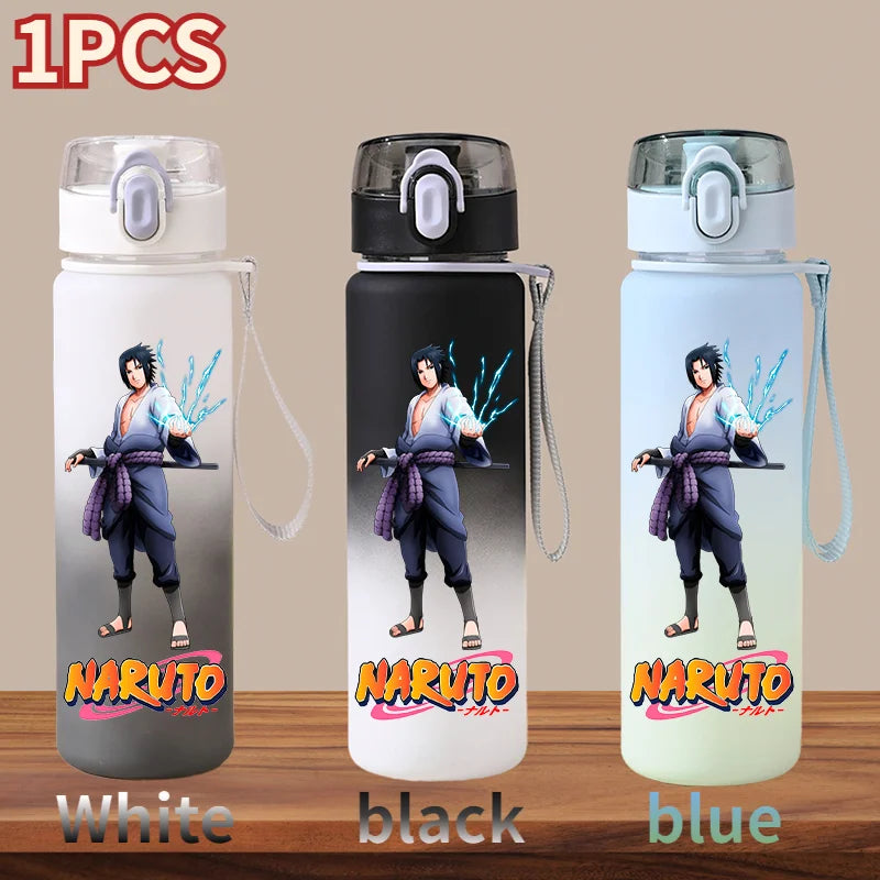NARUTO 560ML Large Capacity Children Water Cup Portable Plastic Outdoor Sports Aldults Drinking Water Bottle Anime Uchiha Sasuke